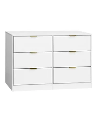 flynama Simply Modern 6 Drawer Dresser for Bedroom Living Room Hallway Entryway
