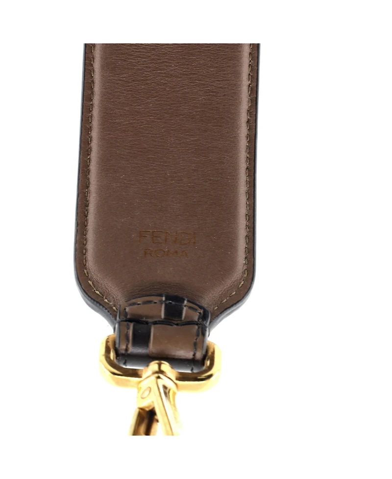 Pre-Owned Fendi Strap You Shoulder Strap Zucca Embossed Leather