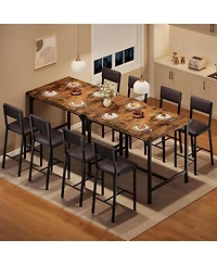 gaomon Dining Table Set for 4 W/Footrest & Backrest, Kitchen with Corner Protector, Small