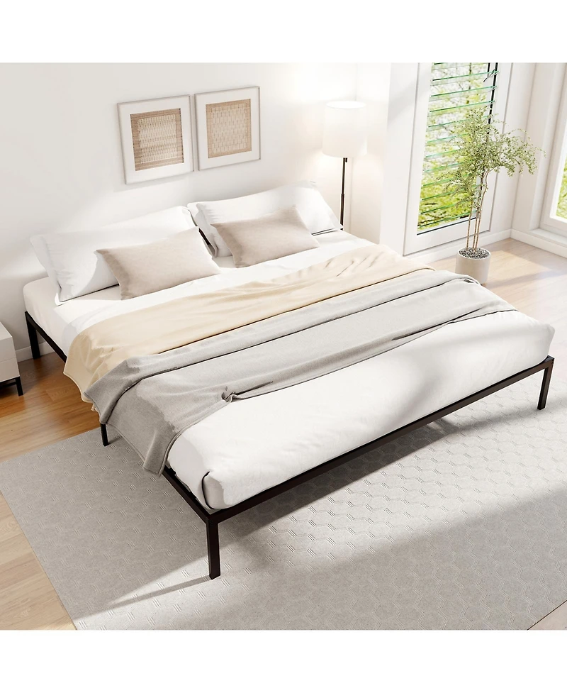 Sugift Heavy Duty Metal Bed Frame with Support Slats Foundation
