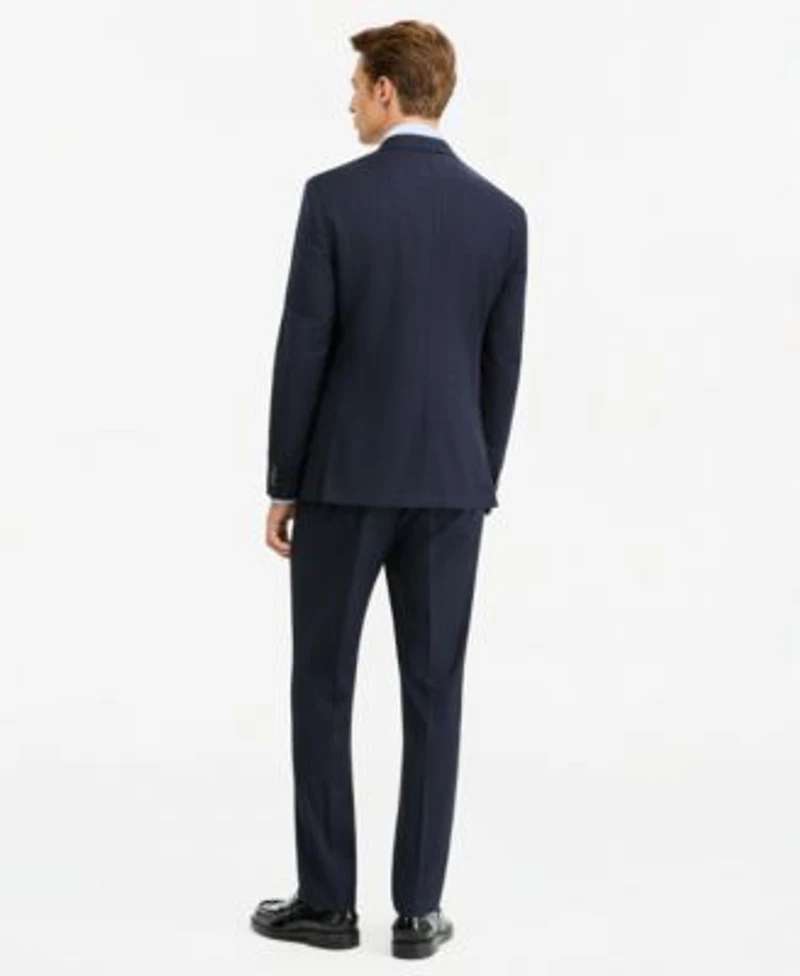 Calvin Klein Mens Slim Fit Wool Blend Plaid Suit Separates