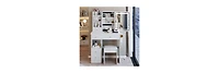 Flynama Elegant Modern Wooden Nightstand with Storage Space Natural Finish Bedside Table for Bedroom Living Room