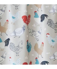 Kate Aurora Multi Rooster Complete 3 Pc Kitchen Curtain Tier and Valance Set