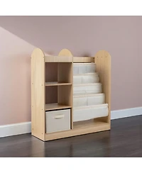 Slickblue Toy Storage Organizer with 4-Tier Sling Shelves for Kids