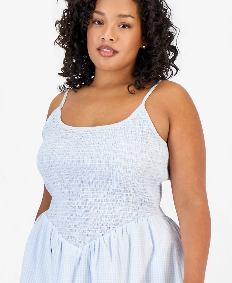 And Now This Trendy Plus Printed Smocked Cotton Midi Dress, Macy's Exclusive