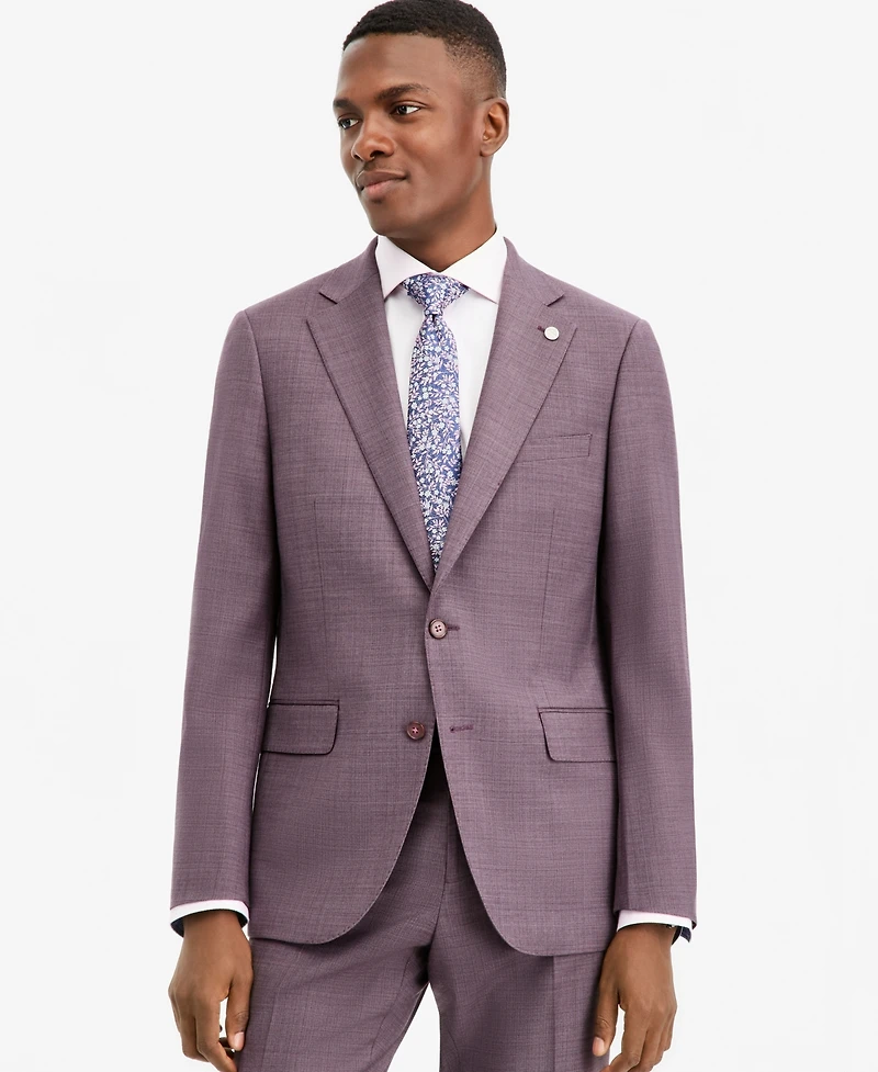 Ted by Baker Men's Modern-Fit Purple Solid Suit Separate Jacket