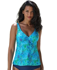 Lascana Women's Tropical Print Underwire Tankini Swimsuit Top Cup Sizing