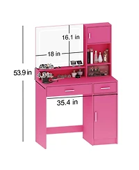 Flynama Elegant Modern Wooden Nightstand with Drawers Natural Finish Bedside Table for Bedroom Living Room