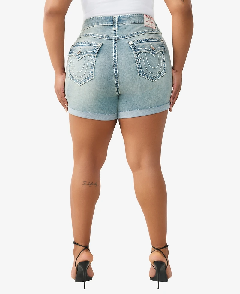 True Religion Plus Jennie Mid-Rise Shorts