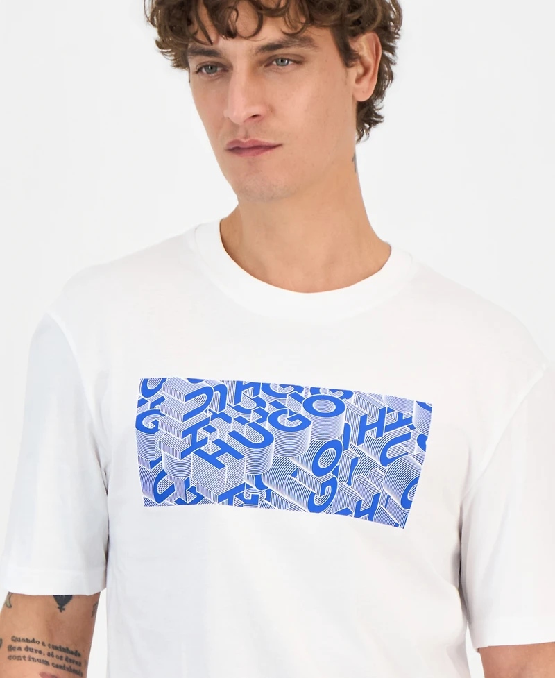 Hugo Boss Men's Nierofix Cotton Graphic Regular-Fit T-Shirt