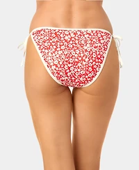 California Waves Women's Garden Ditsy Wide Rib Side-Tie Swim Bottoms