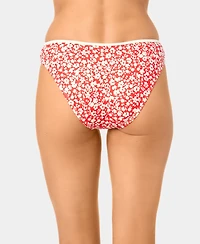 California Waves Women's Garden Ditsy Wide Rib High-Leg Swim Bottoms