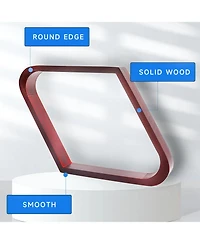 Gse Games & Sports Expert Solid Wood 8 Ball Triangle and 9 Diamond Pool Racks for 2 1/4" Balls