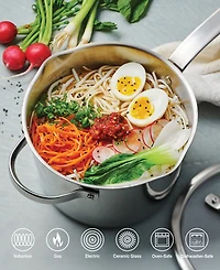 Tramontina Tempo Tri-Ply Base Stainless Steel 4-Quart Sauce Pan with Glass Lid