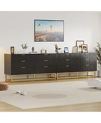 gaomon 6 Drawer Dresser for Bedroom with Metal Legs, Storage Chest Cabinet Organizer Living Room, Hallway, Entryway