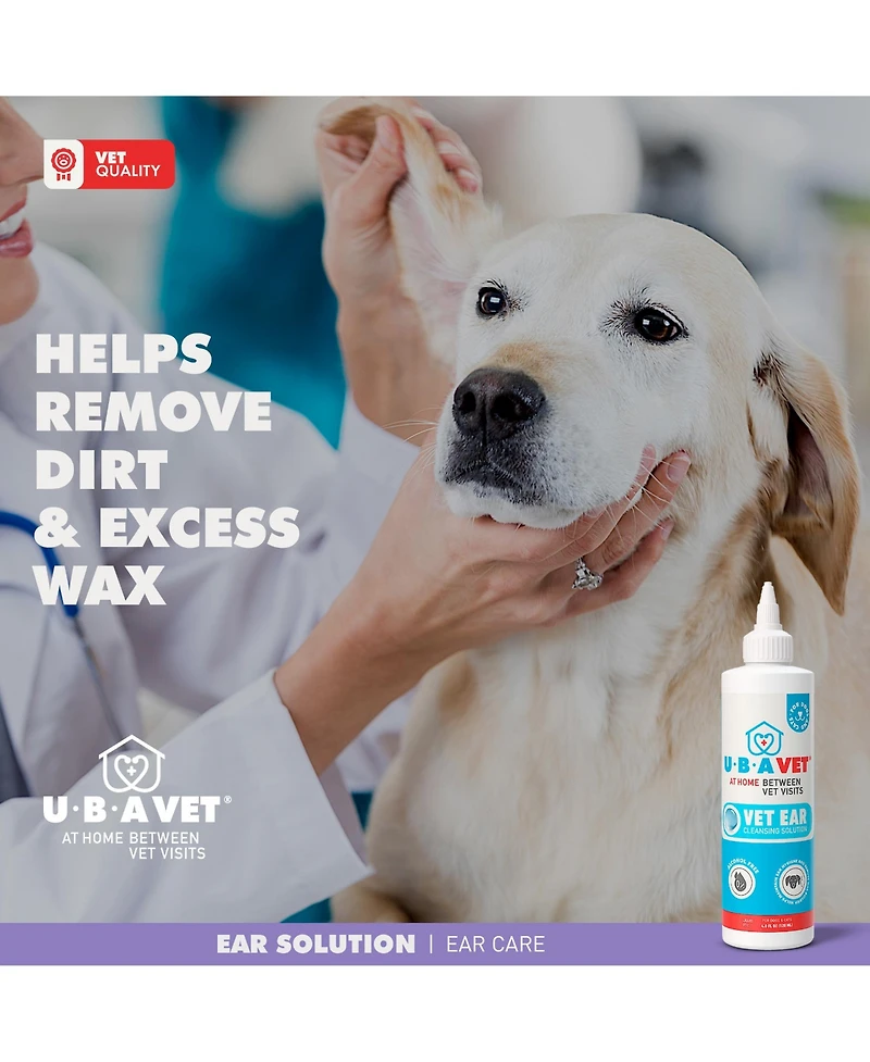 Ubavet Ubasan Ear Cleansing Solution for Dogs & Cats – (4 fl oz / 120ml)
