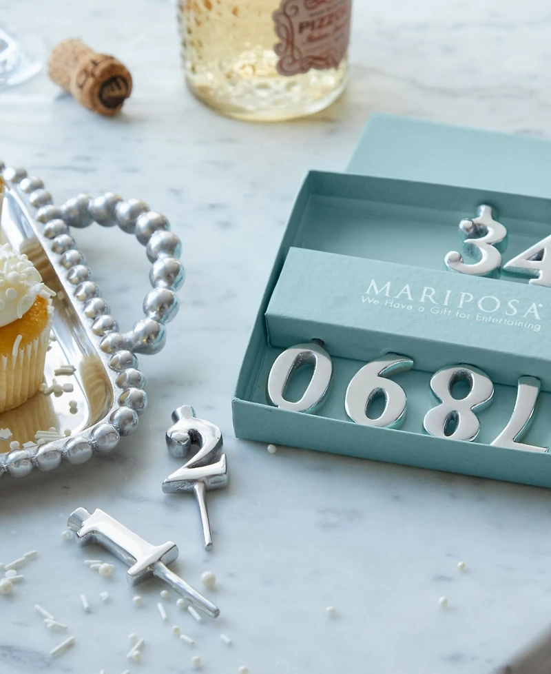 Mariposa Aluminum 10-Pc. Number Candle Holder Set