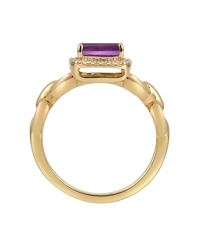 Macy's Amethyst (1-1/2 ct. t.w.) & Lab Grown White Sapphire (1/4 Ring 14k Gold Over Sterling Silver (Also Available Multi-Stones)