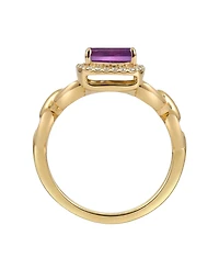 Macy's Amethyst (1-1/2 ct. t.w.) & Lab Grown White Sapphire (1/4 Ring 14k Gold Over Sterling Silver (Also Available Multi-Stones)