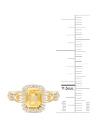Macy's Amethyst (1-1/2 ct. t.w.) & Lab Grown White Sapphire (1/4 Ring 14k Gold Over Sterling Silver (Also Available Multi-Stones)