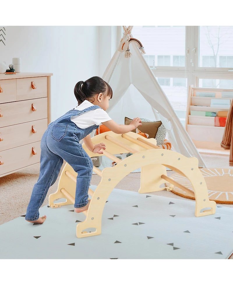 Mecale 8-in-1 Kids Climbing Arch with Sensory Table and Collapsible Storage Bin