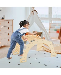 Mecale 8-in-1 Kids Climbing Arch with Sensory Table and Collapsible Storage Bin