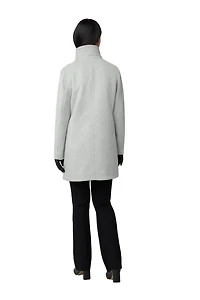 Soia & Kyo Womens Abbi Straight-Fit Mixed Media Wool Coat With Removeable Bib