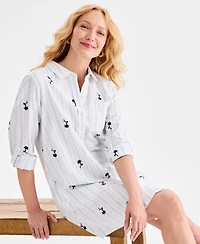 Style & Co Women's Printed Roll-Sleeve Shirtdress, Macy's Exclusive