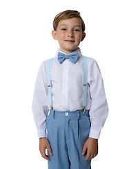 Peanut Butter Collection Little Boys and Big Joey Safari Linen 5-Piece Shirt, Tie, Jacket, Vest Pants Suit Set