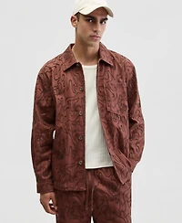 Mode of One Men's Floral Embroidered Cotton Shacket, Exclusively at Macy's