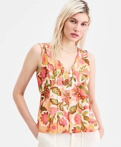 Liverpool Los Angeles Women's Printed V-Neck Sleeveless Top
