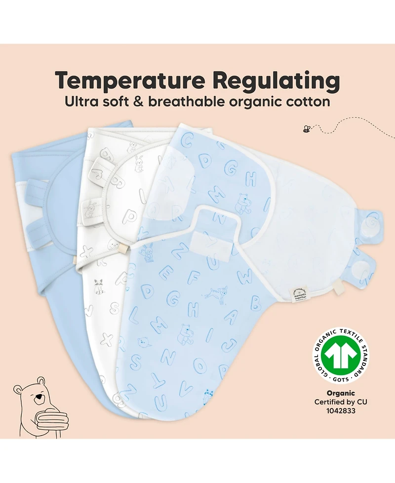 KeaBabies 3pk Soothe Baby Swaddle, Organic Swaddle Sleep Sacks, Newborn, Infant Sack