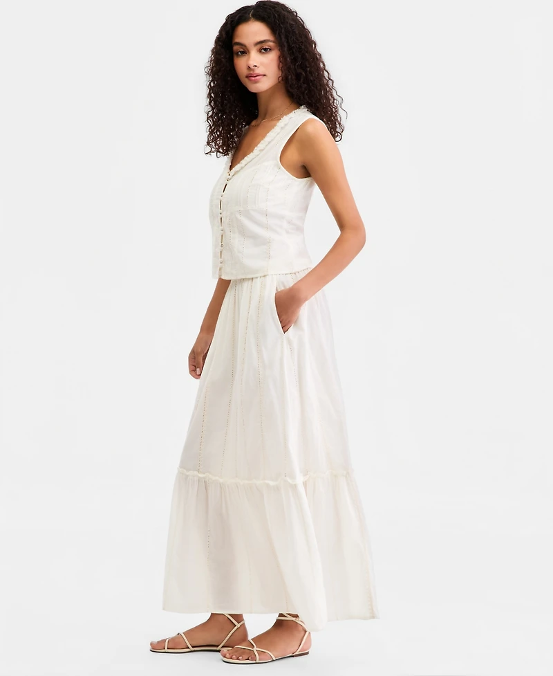 Liverpool Los Angeles Women's Embroidered Cotton Sleeveless Top