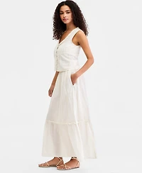 Liverpool Los Angeles Women's Embroidered Cotton Sleeveless Top