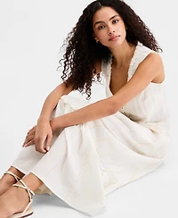Liverpool Los Angeles Women's Embroidered Tiered Cotton Pull-On Maxi Skirt