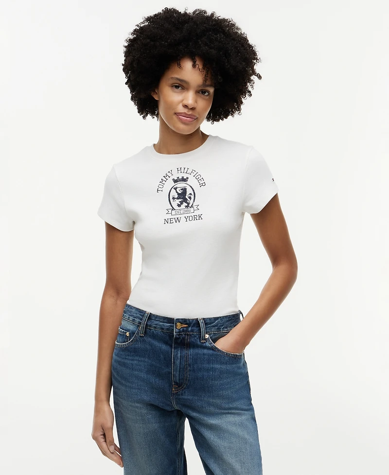 Tommy Hilfiger Women's Dye Crest Graphic Crewneck T-Shirt