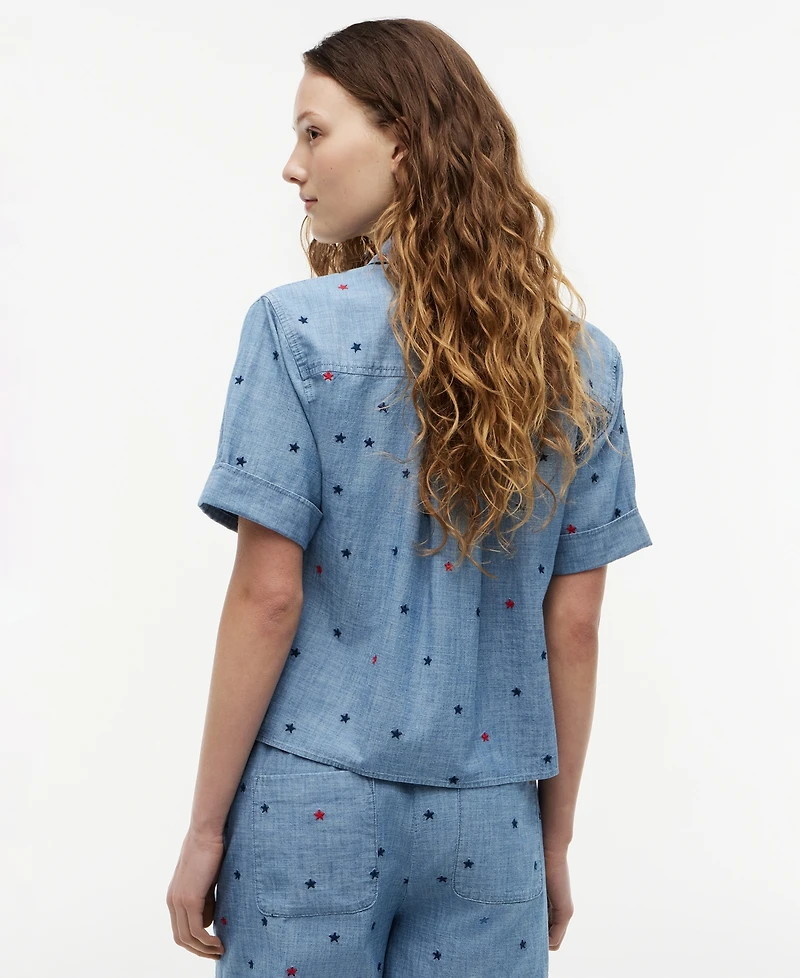 Tommy Hilfiger Women's Star Printed Short-Sleeve Shirt