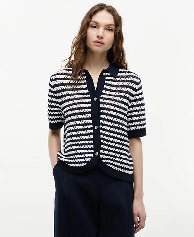 Tommy Hilfiger Women's Crochet Short-Sleeve Cardigan