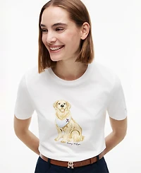 Tommy Hilfiger Women's Graphic Dog Print T-Shirt