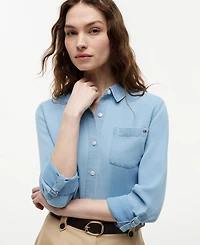 Tommy Hilfiger Women's Roll-Tab Collar Neck Shirt