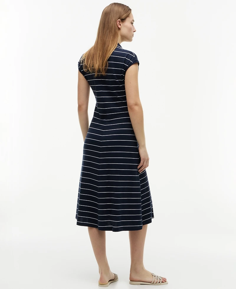Tommy Hilfiger Women's Henley Polo Midi Dress