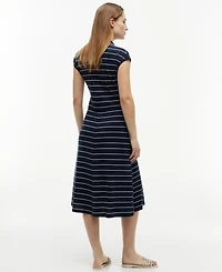 Tommy Hilfiger Women's Henley Polo Midi Dress