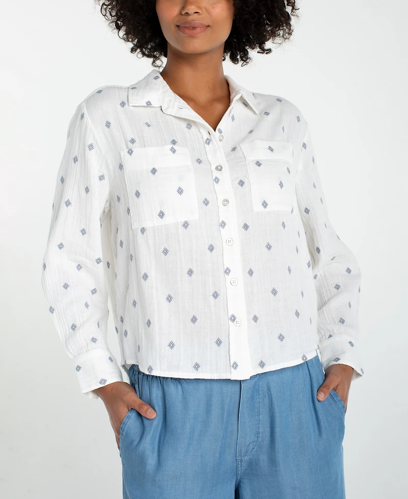 Liverpool Los Angeles Women's Long-Sleeve Button-Front Shirt