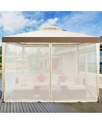 Slickblue Outdoor Patio Gazebo Tent with Mosquito Netting