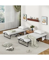 Sugift Cot Size Folding Bed with Memory Foam Mattress and Pillow