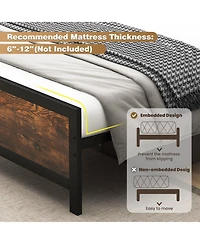 Sugift Metal Bed Frame with Headboard and Footboard