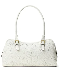 Lauren Ralph Lauren Marcy Large Perforated Nappa Leather Satchel Bag