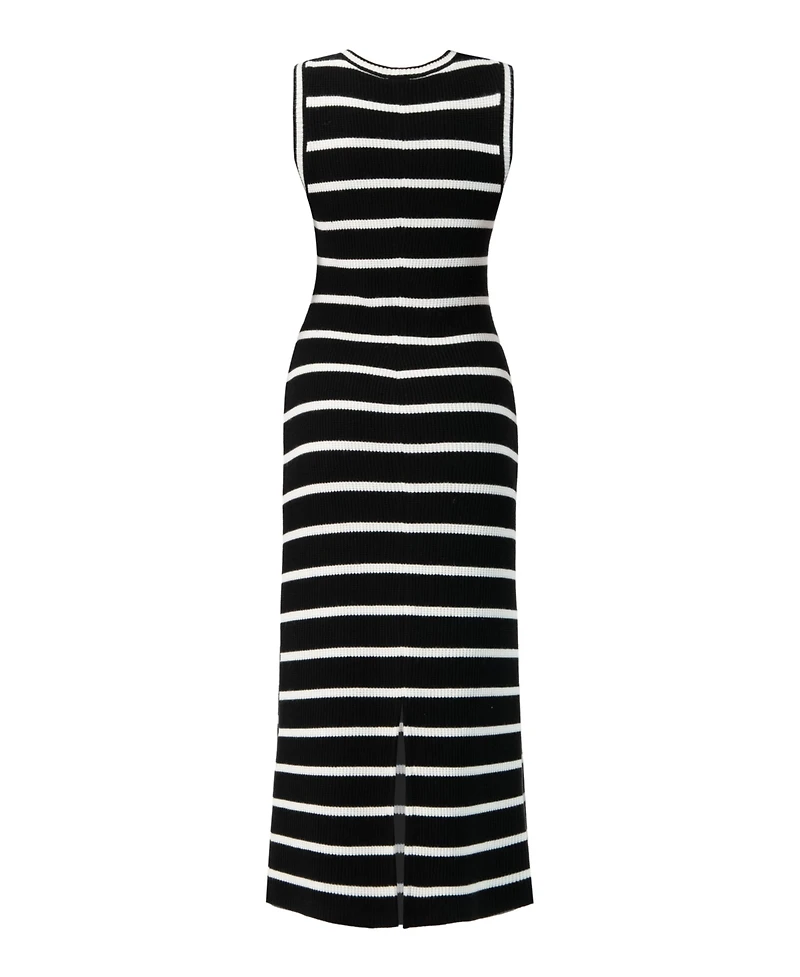 Ivonne Women's Sleeveless Striped Knit Long Dress