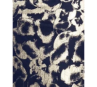 Betsy & Adam Plus Metallic Print Cowlneck Gown