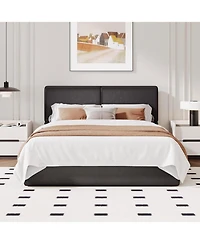 gaomon Platform Bed Frame with Headboard, Fully Upholstered Design, Wooden Slats, Easy Assembly, Noise Free